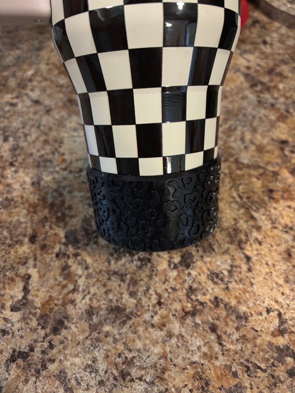 Black & White Checkered Travel Tumbler - Picture 3 of 4